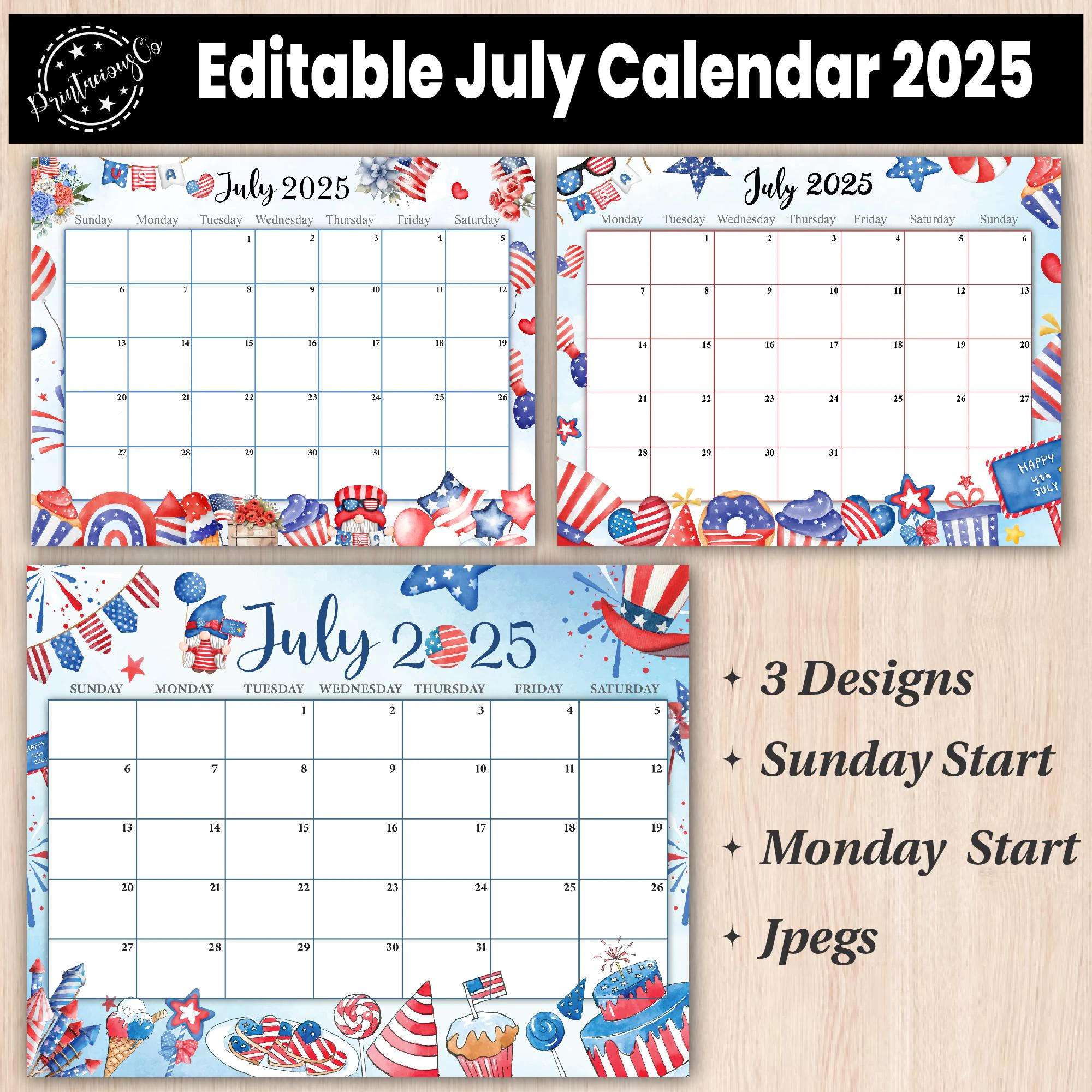 Printable Daily Schedule Calendar 2025 July