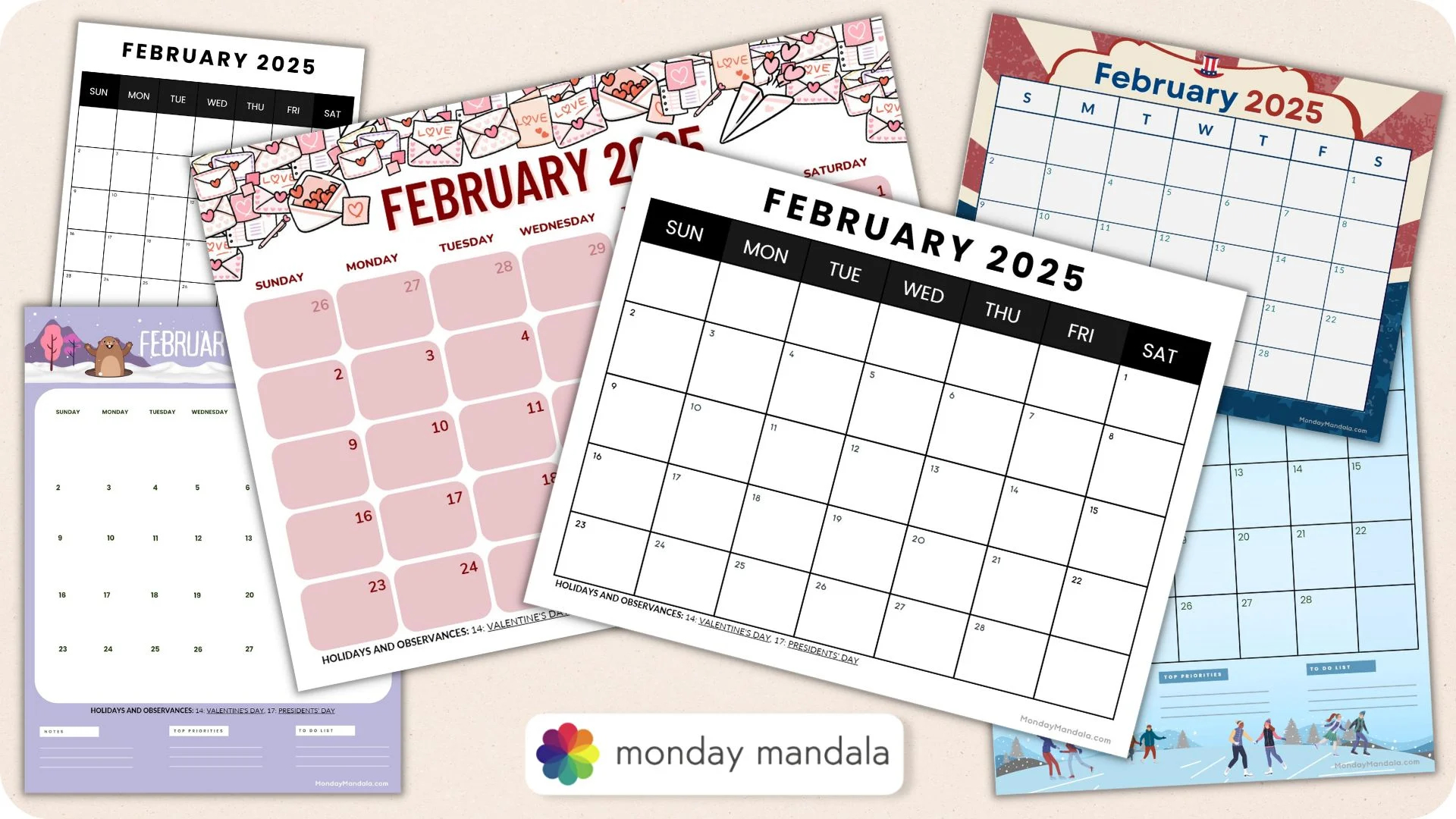 February 2025 Calendar 52 Free PDF Printables 
