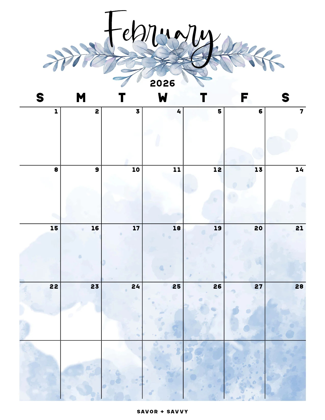 February 2026 Calendar With Holidays Printable Free February 2026 Calendar With Holidays Printable Free