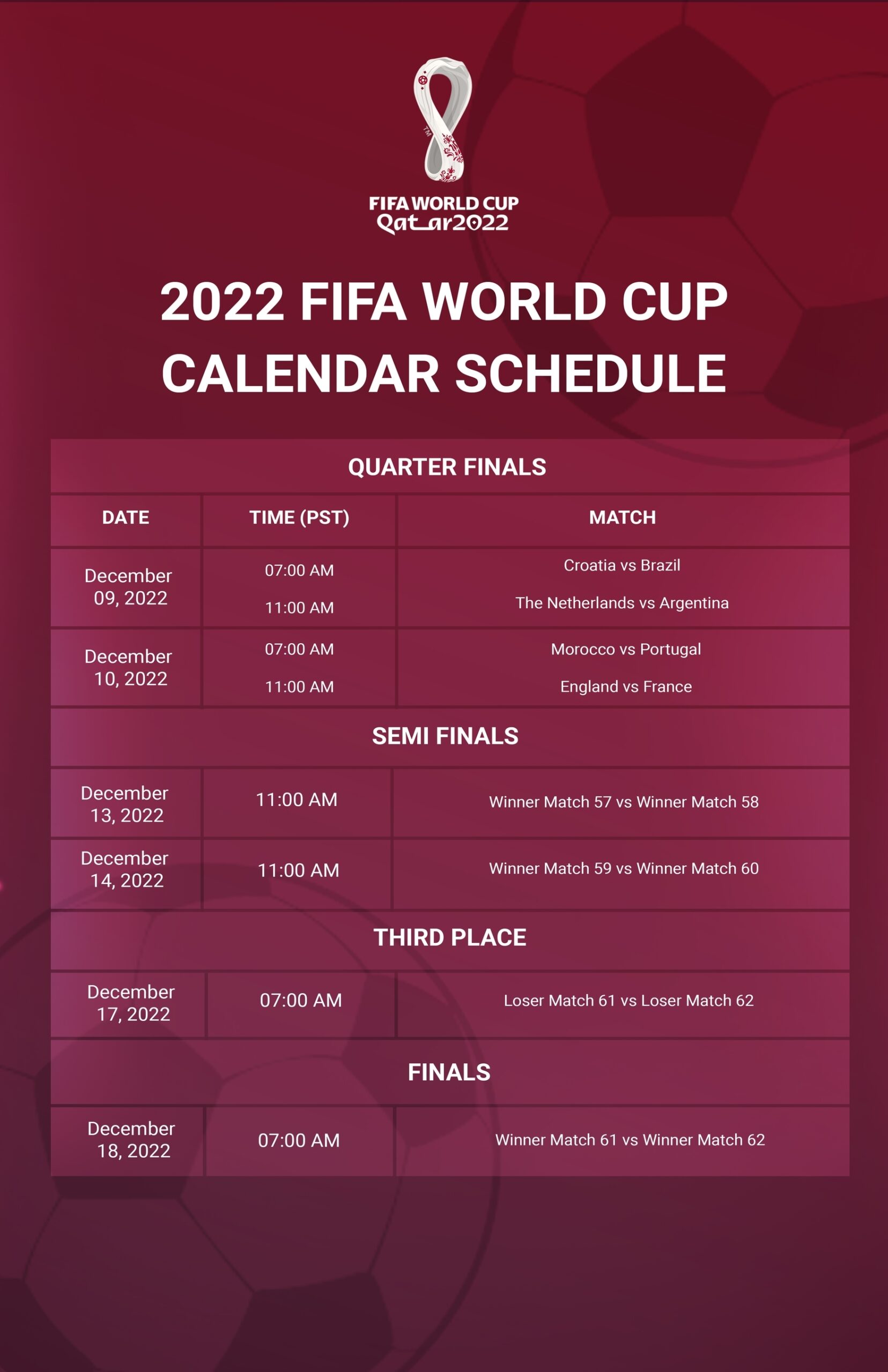 FIFA World Cup 2022 Calendar Poster Template In JPG Word Illustrator EPS Pages PNG SVG PSD Google Docs Publisher Download Template