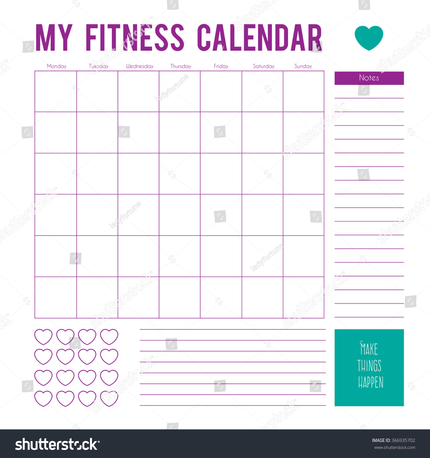 Fitness Calendar Printable