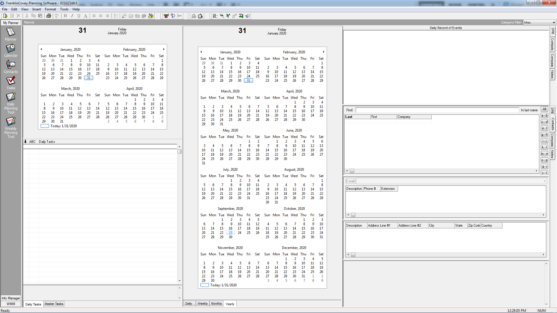Printable Franklin Planner Calendar