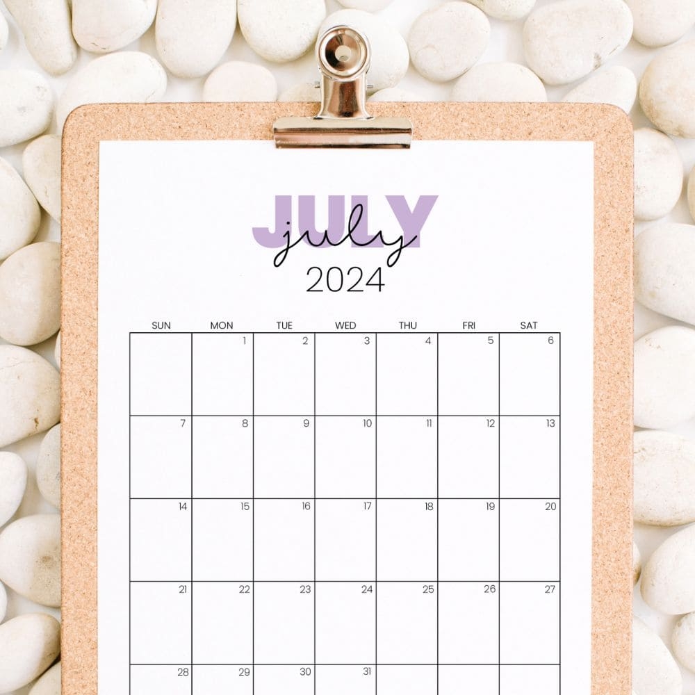 Printable Pocket Monthly Calendar