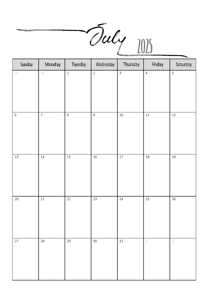 FREE 2025 Calendar Template Word Instant Download