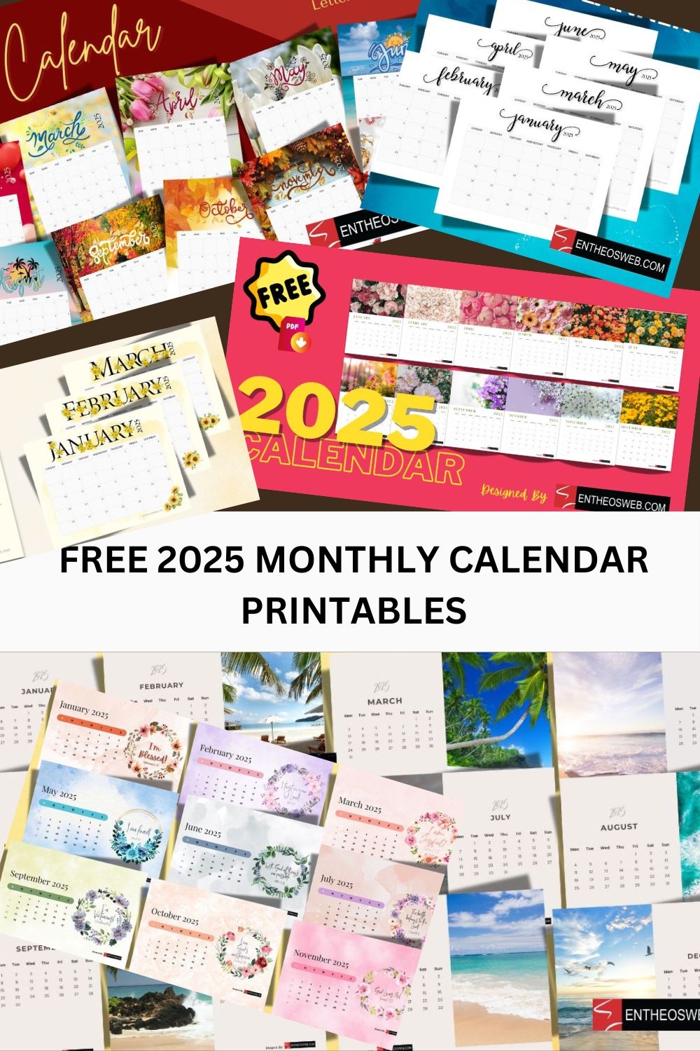 Free 2025 Monthly Calendar Printables EntheosWeb