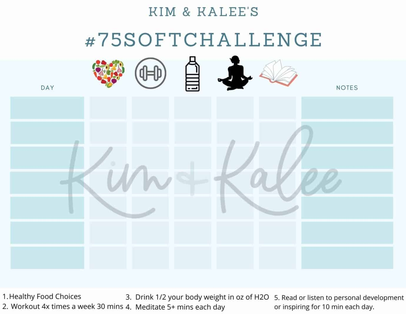 75 Hard Printable Calendar