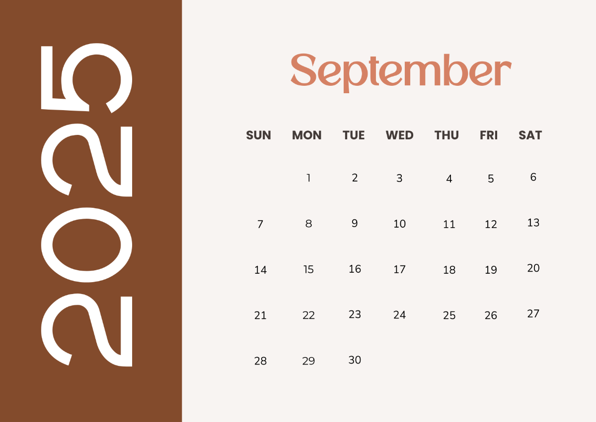 Blank Sept 2025 Calendar Printable