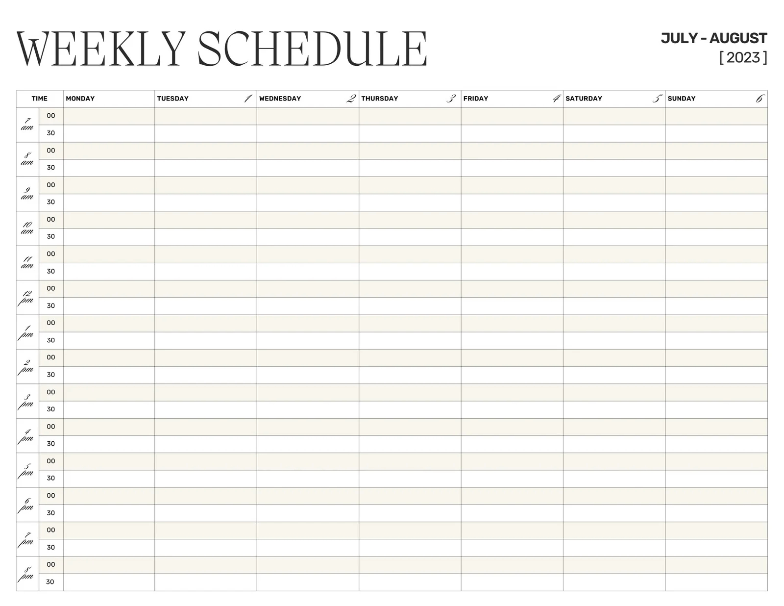 Free And Customizable Weekly Planner Templates Canva