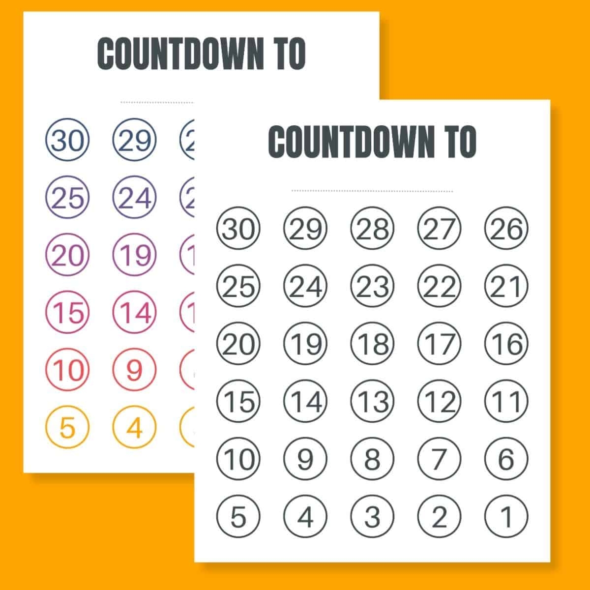 Baby Countdown Calendar Printable