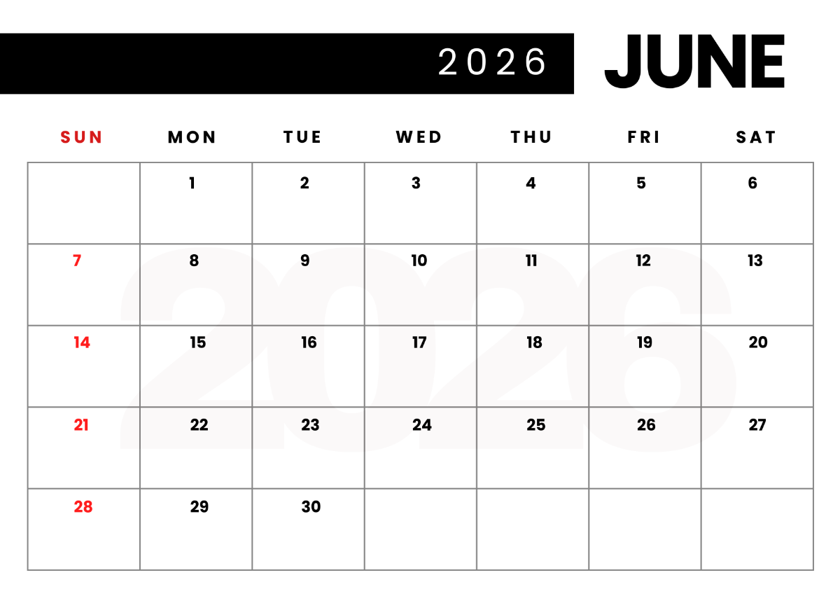Printable Monthly Calendar 2026 June