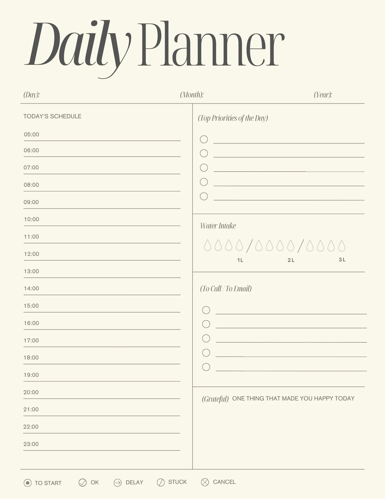Printable 2025 Daily Calendar