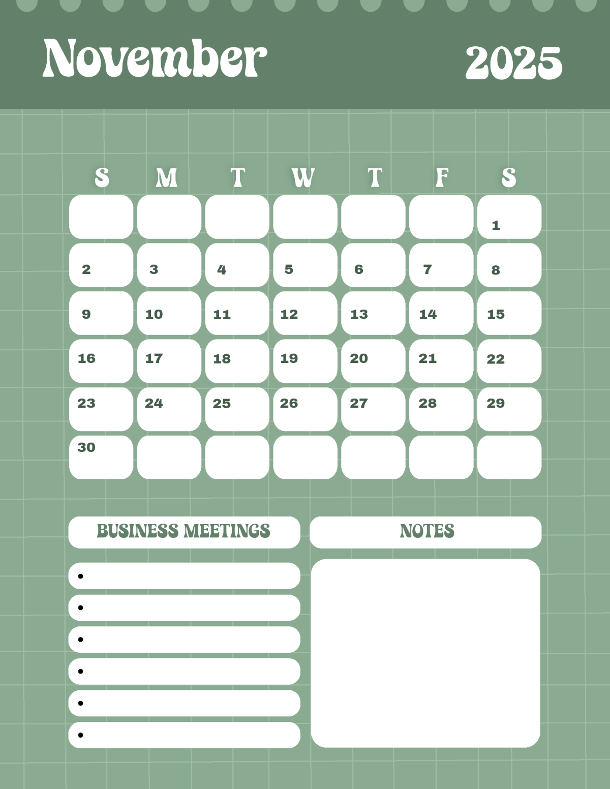 Printable Calendar Sheet From November To December 2025