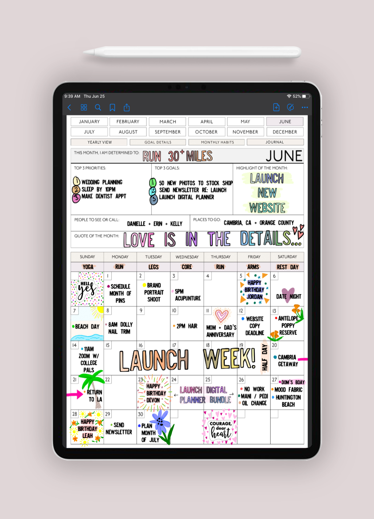 Free Digital Calendar Planner Monthly View With Hyperlinks The Holiday Mama