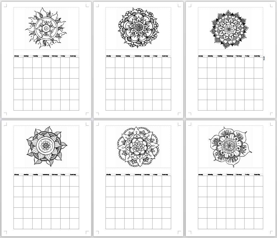 Free DIY Perpetual Coloring Calendar Kitskorner