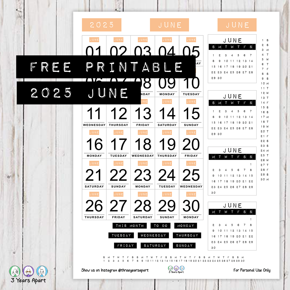 Free B6 Calendar Printables