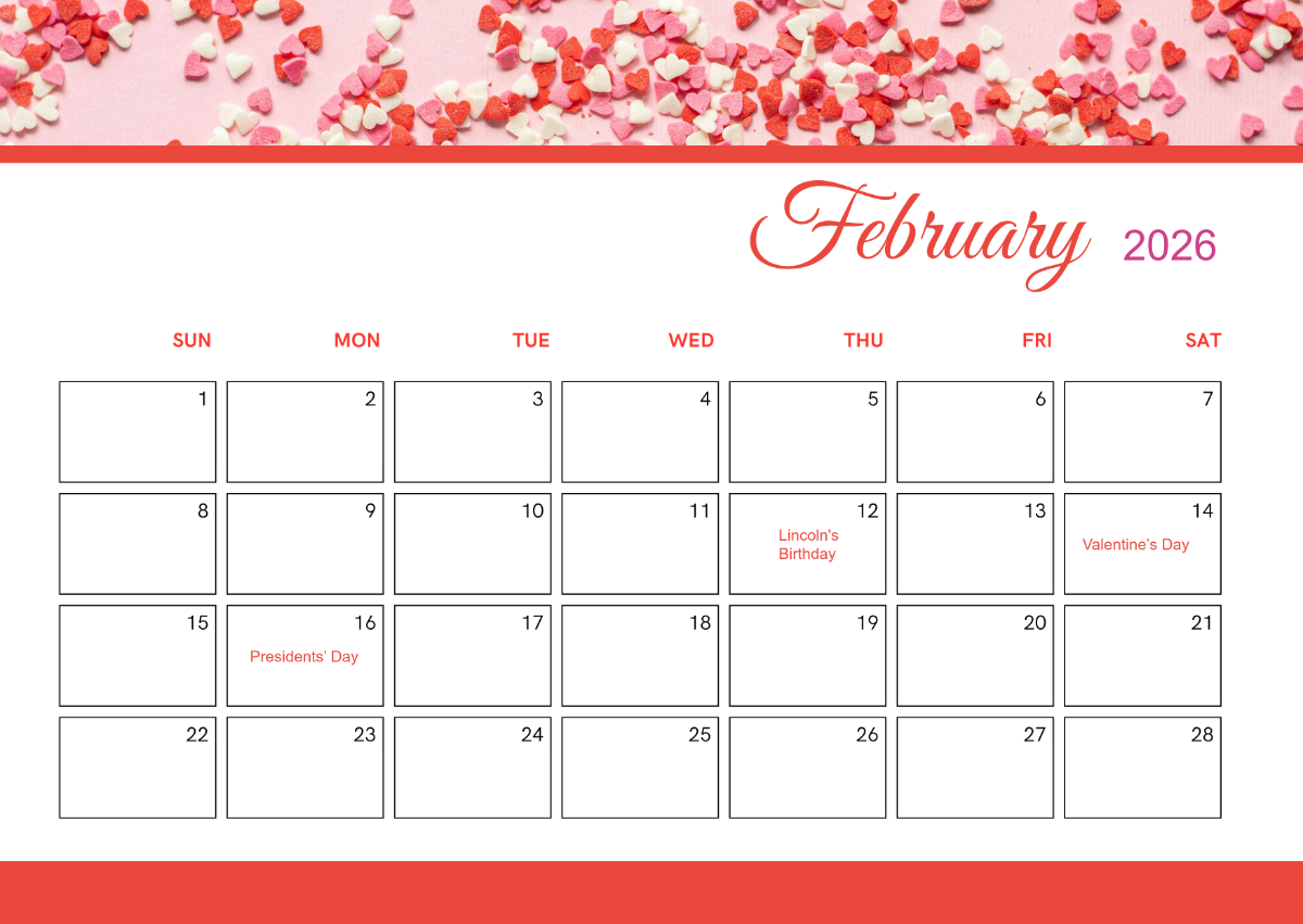 Free February Calendar 2026 Templates To Edit Online Free February Calendar 2026 Templates To Edit Online