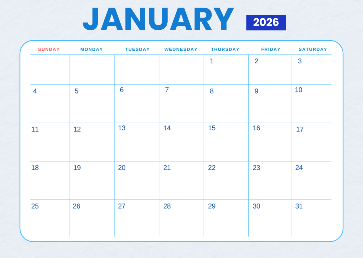 Printable Calendar January 2026 Pdf