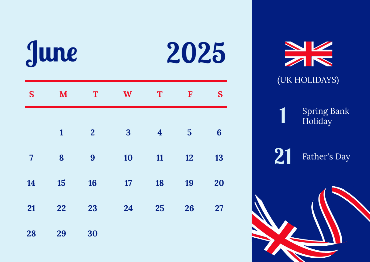 Free Printable June 2026 Calendar With Holidays