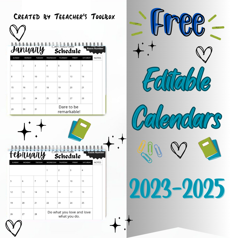 Editable Free Printable Calendar