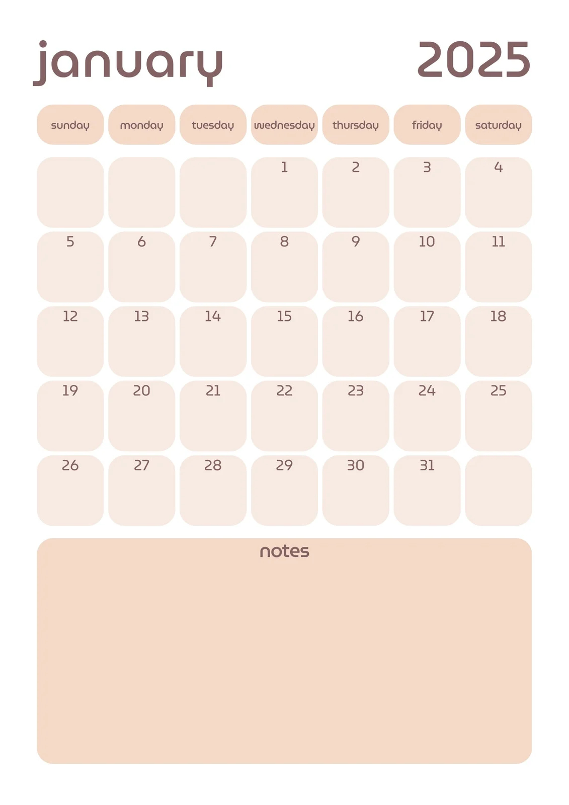 Printable Monthly Planning Calendar