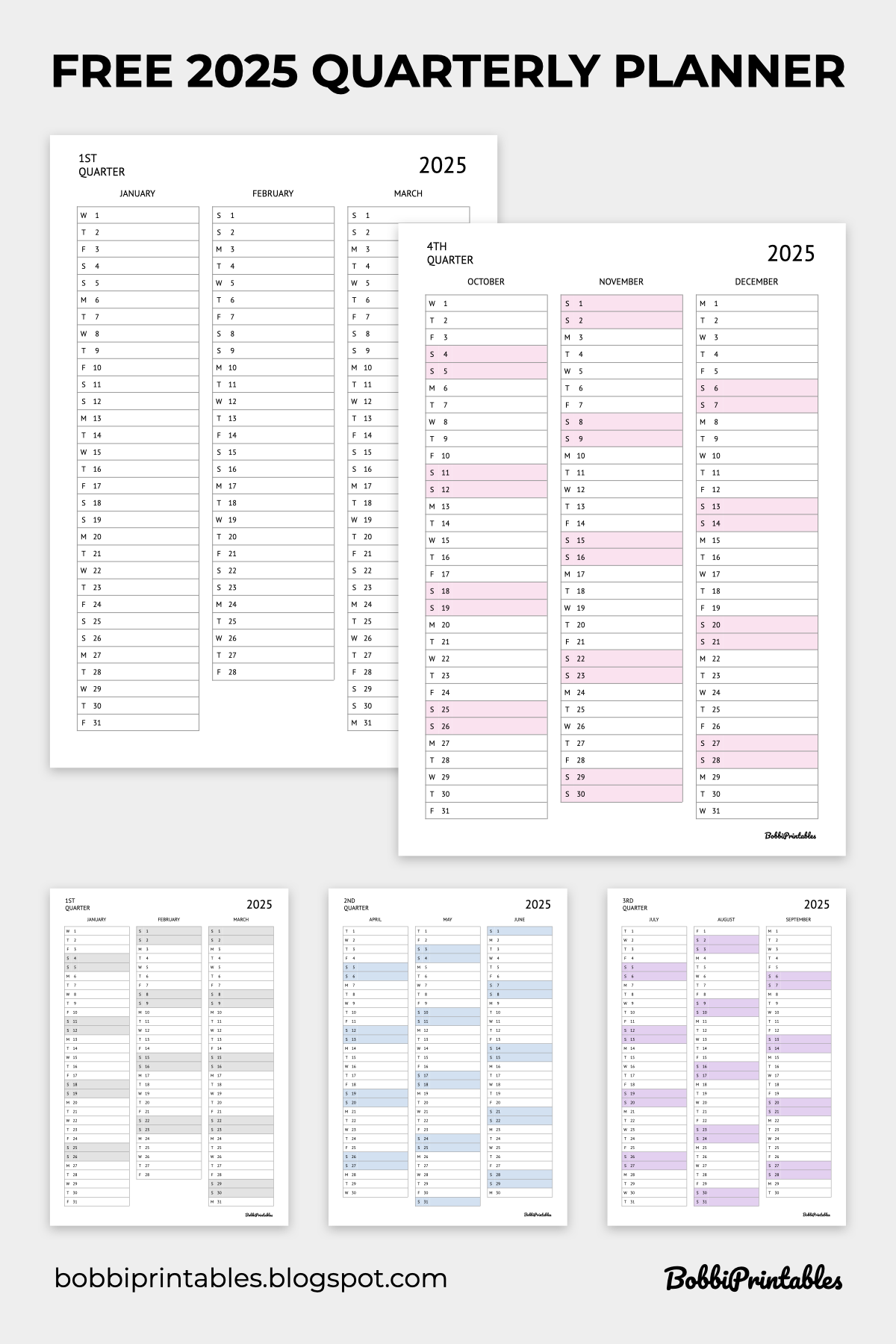 Printable 2025 Calendar By Quarter