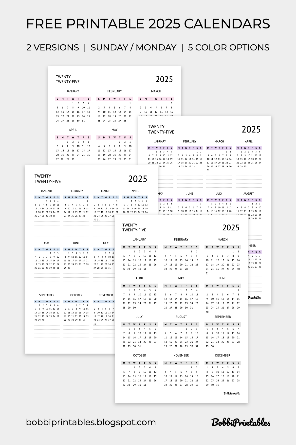 Month At A Glance Printable Calendar 2025