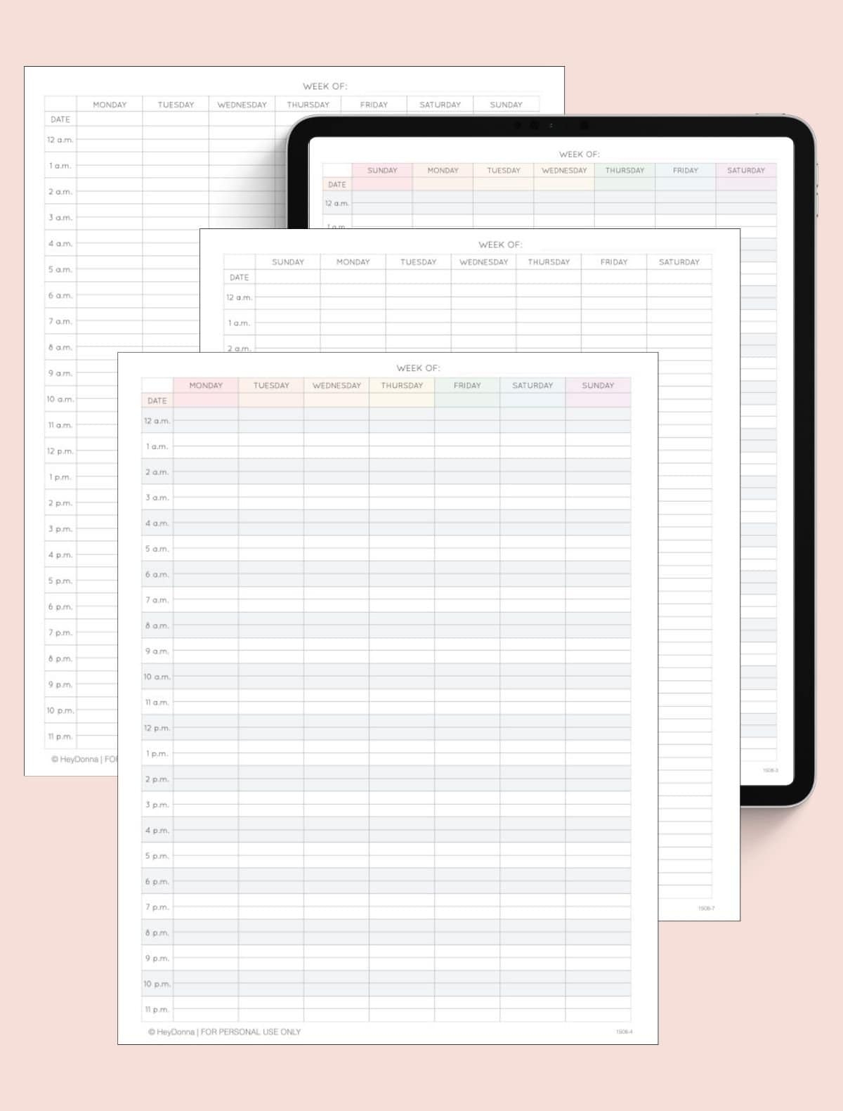 Weekly Calendar Planner Printable