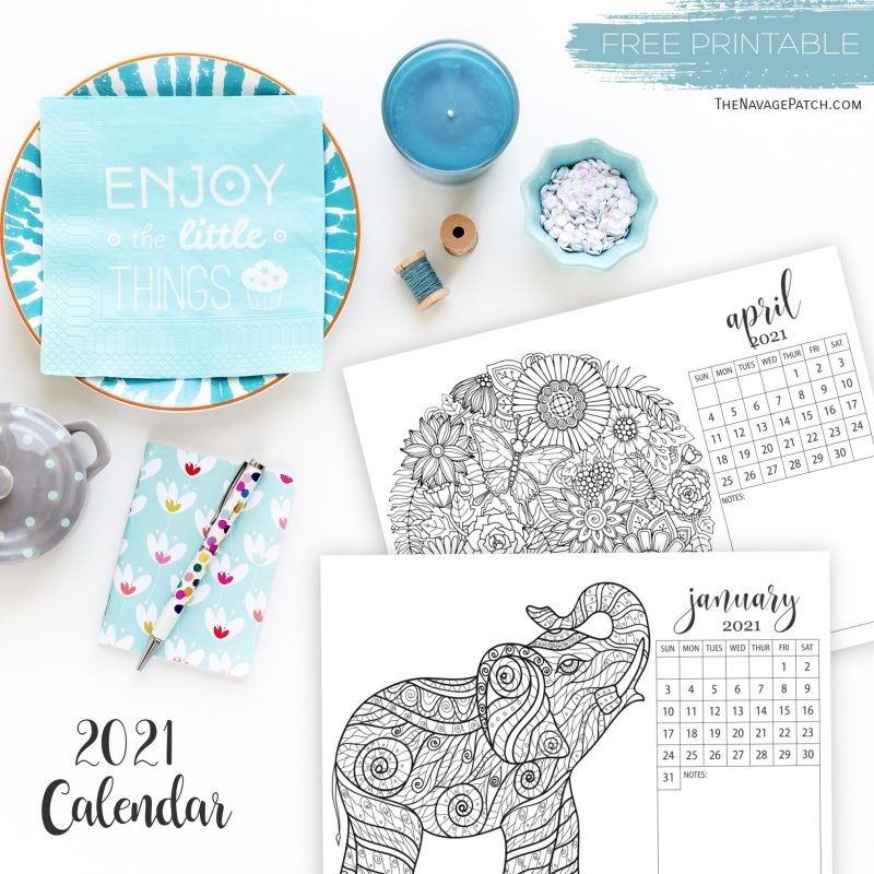 Free Printable Adult Coloring Calendars For 2021 The Navage Patch