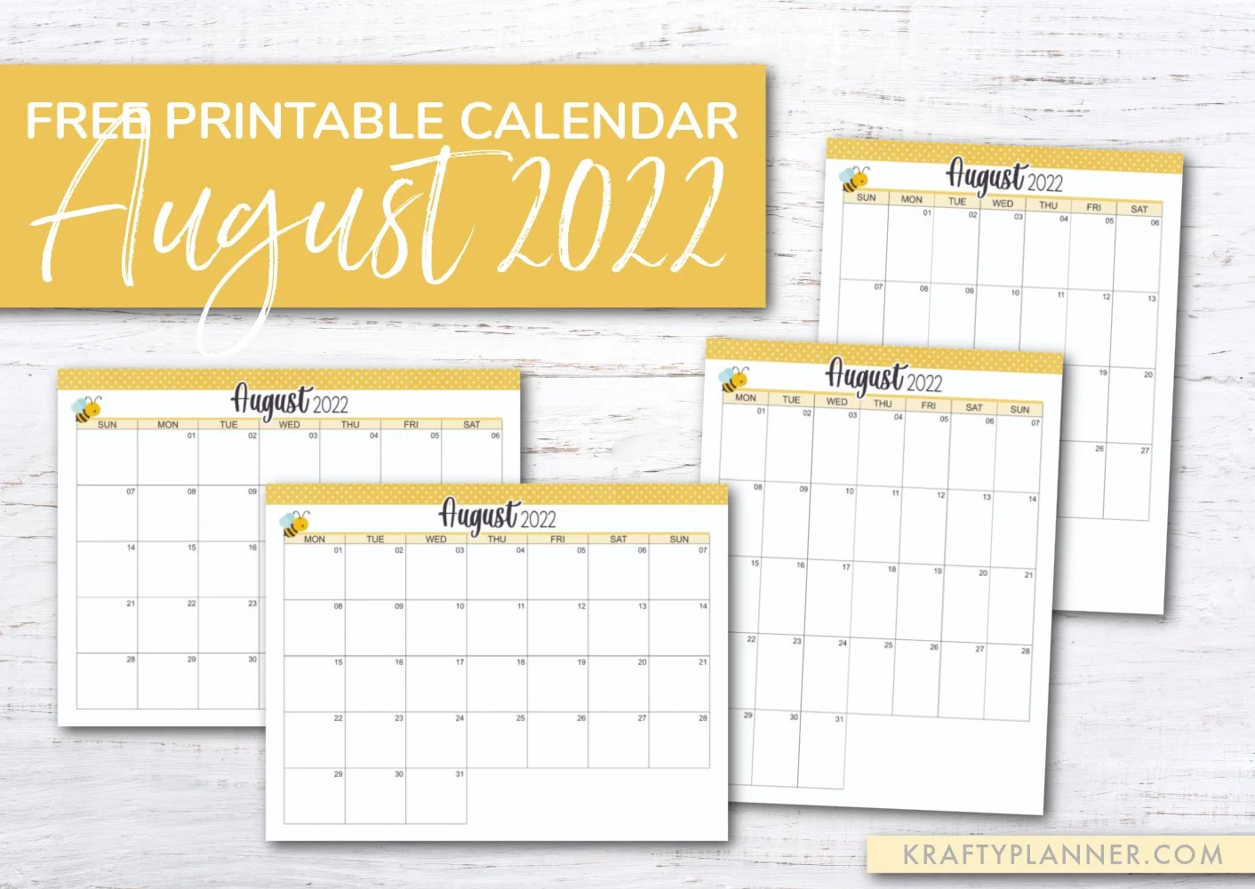 August Free Printable Calendar