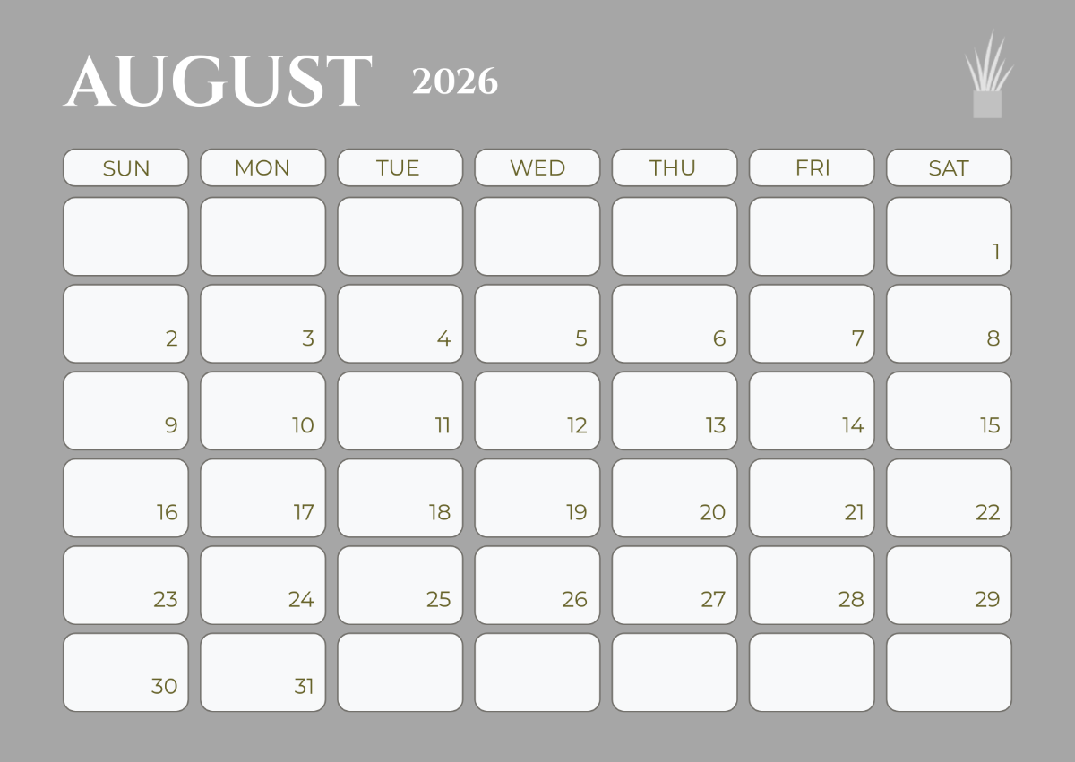 Free Printable August 2026 Calendar Template To Edit Online