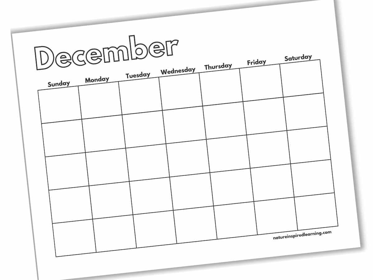 Free Printable Blank Calendars Nature Inspired Learning
