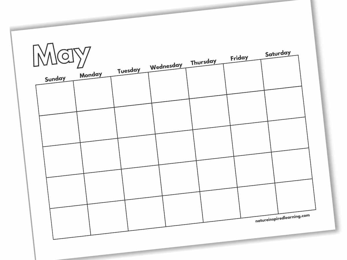 May Month Calendar Printable