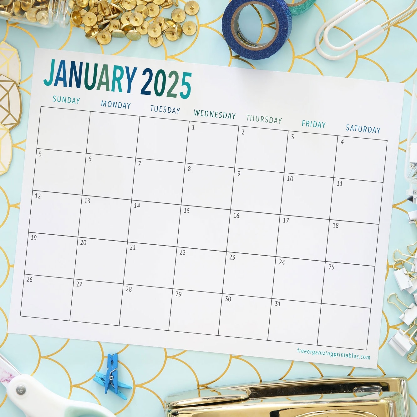 Free Pretty Printable 2025 Calendar With Holidays