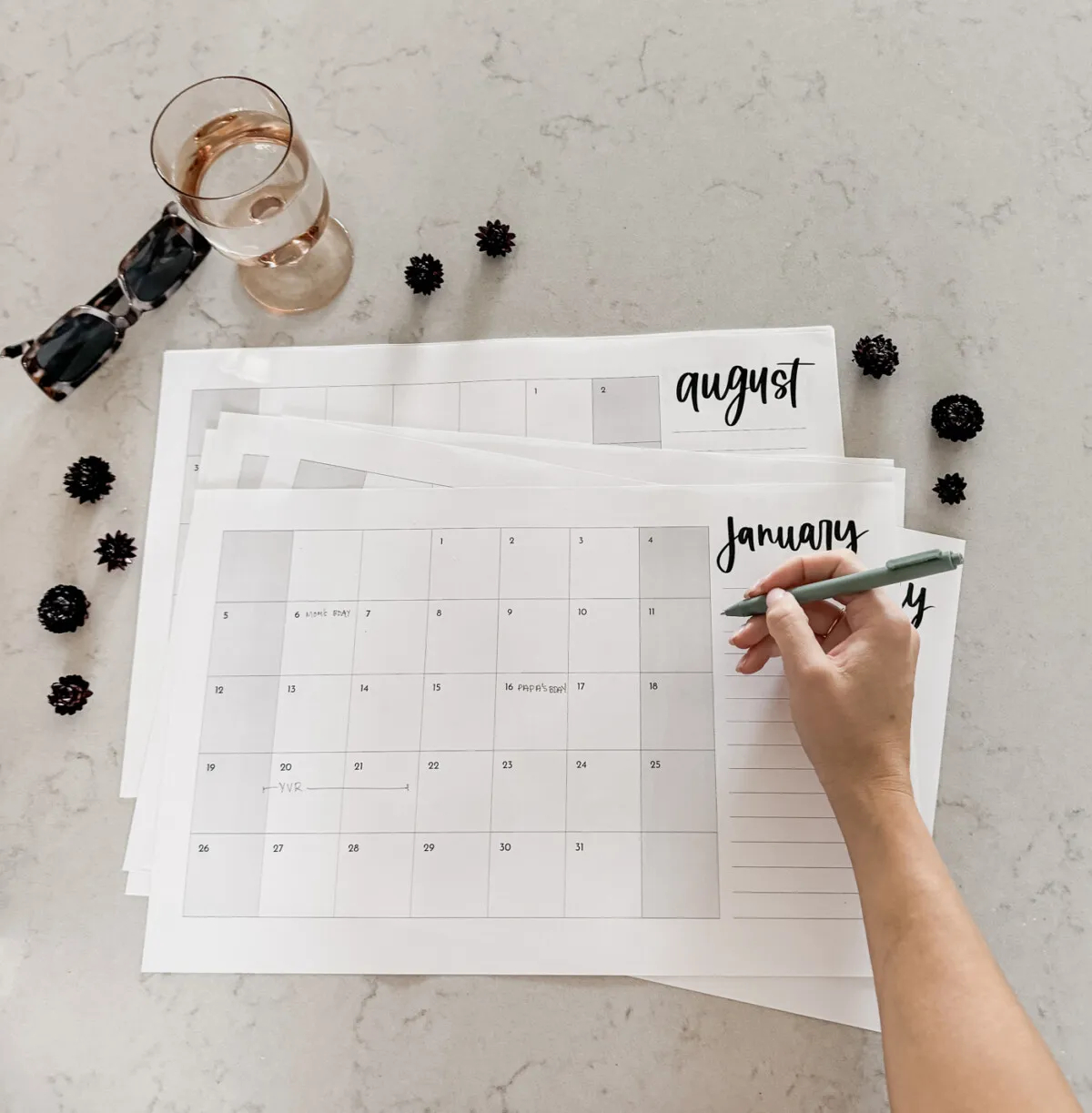 Large Monthly Calendar Printable