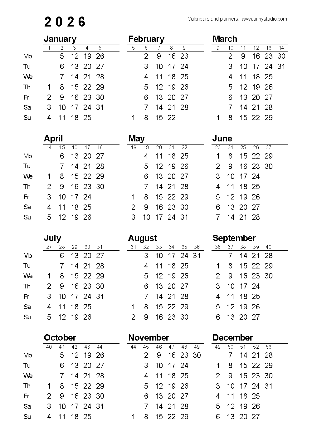free printable calendars and planners 2025 2026 and 2027