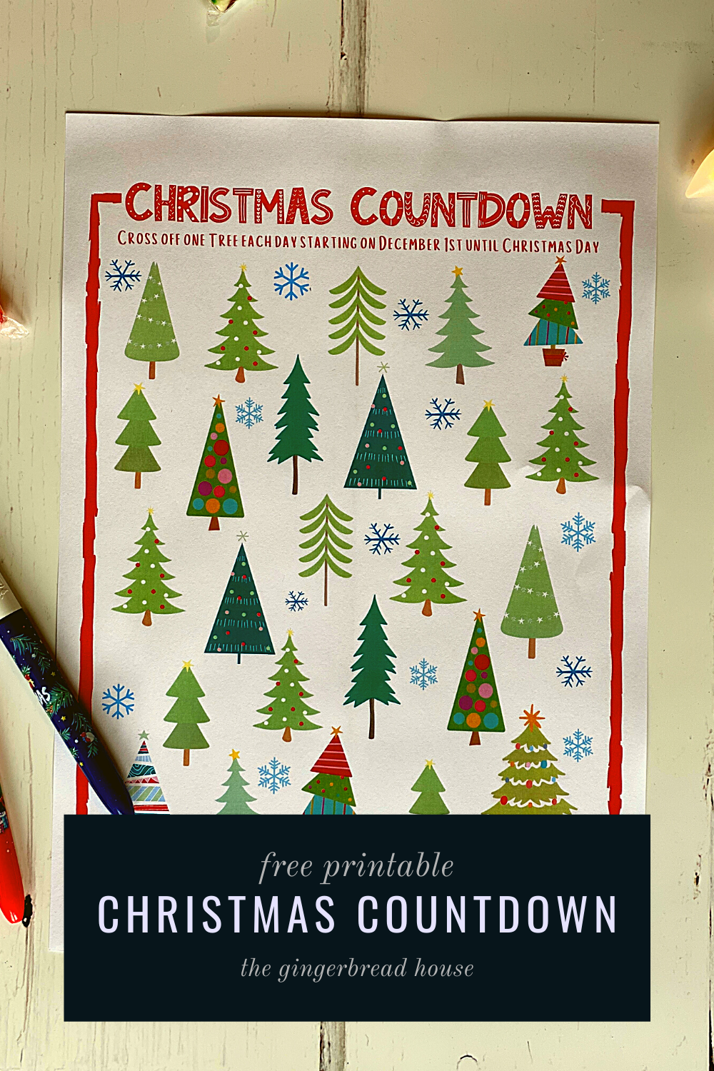 Free Printable Christmas Tree Countdown For Kids The gingerbread house co uk