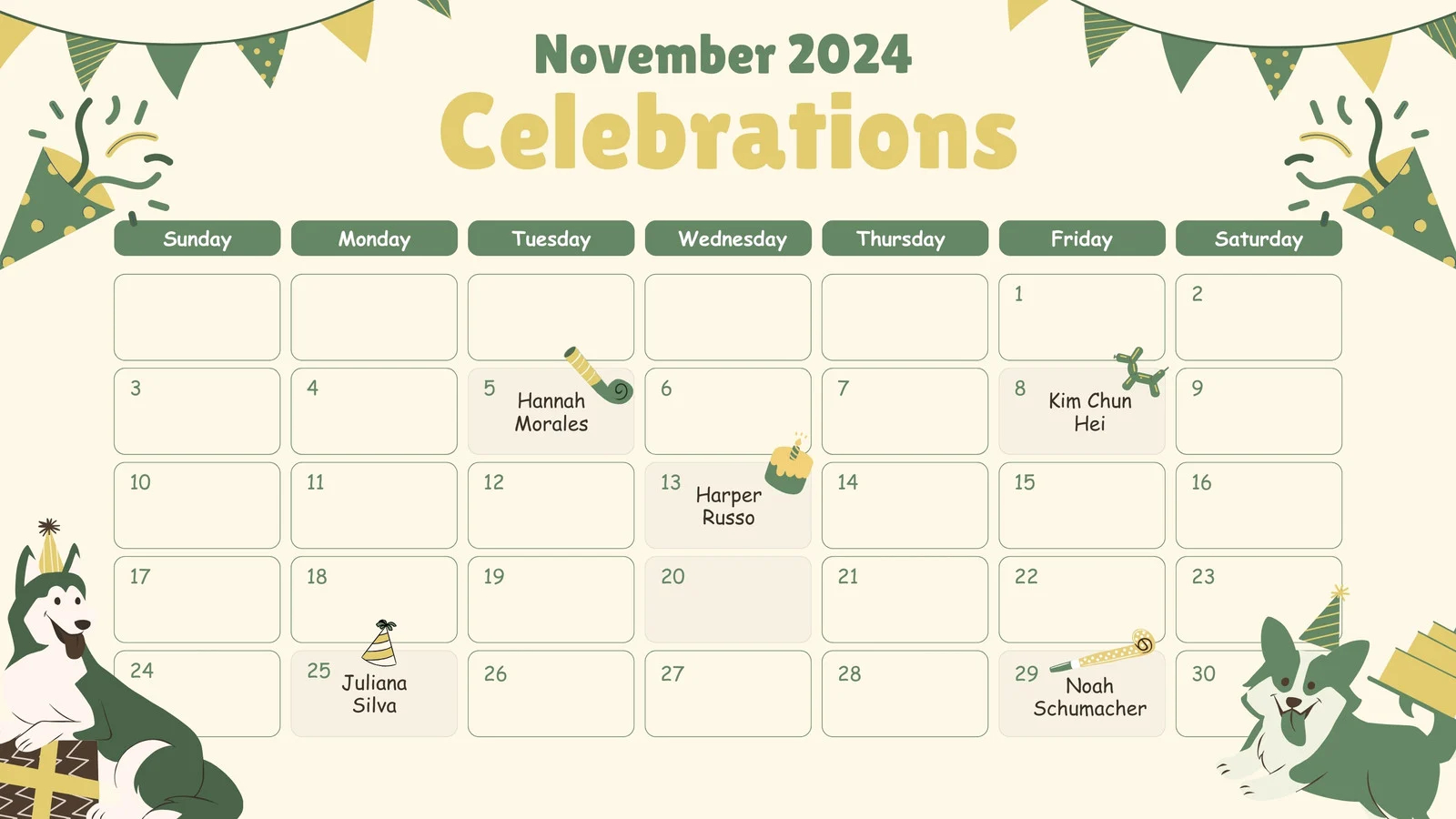 Free Printable Customizable Birthday Calendar Templates Canva