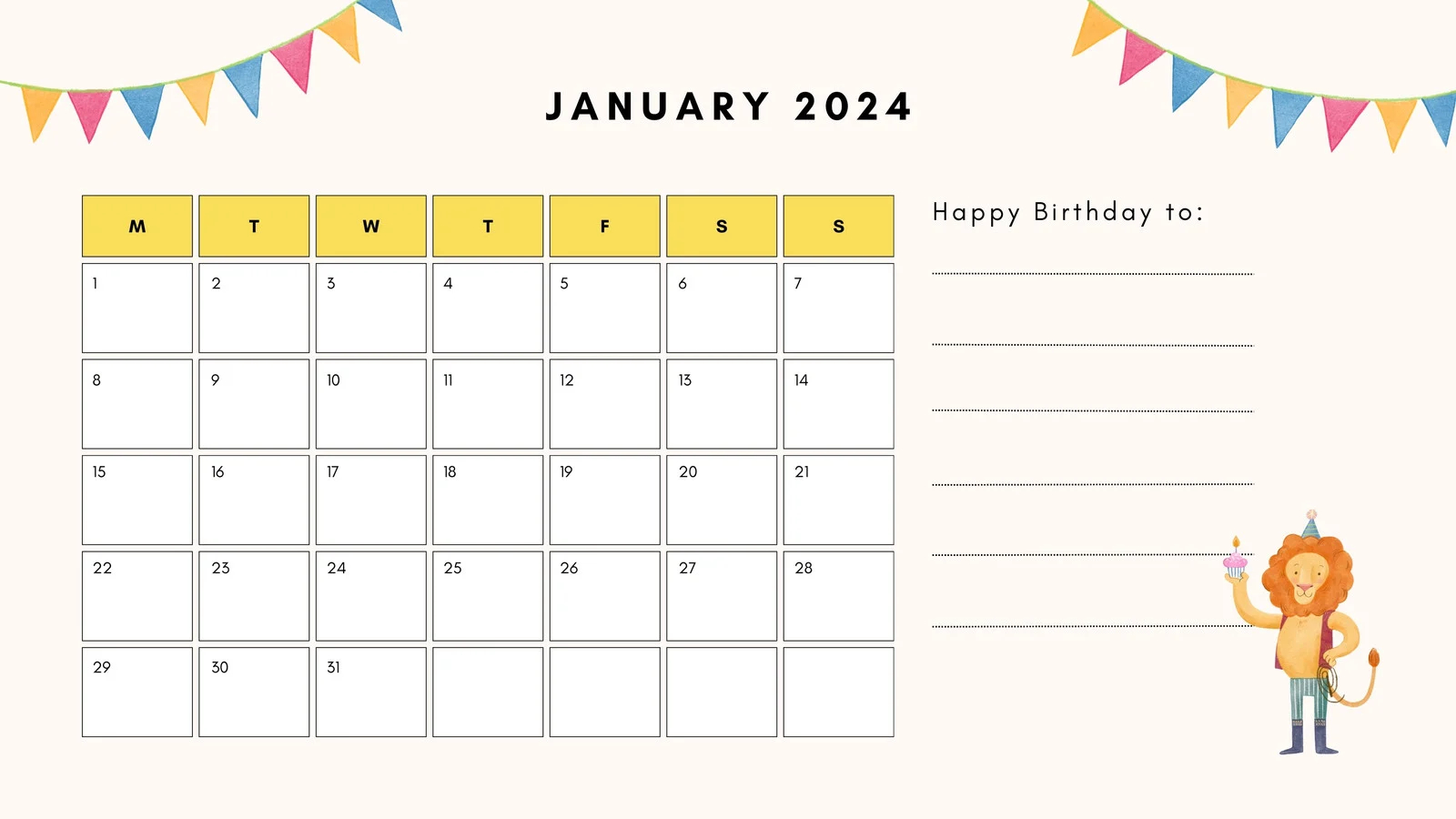 Free Printable Customizable Birthday Calendar Templates Canva