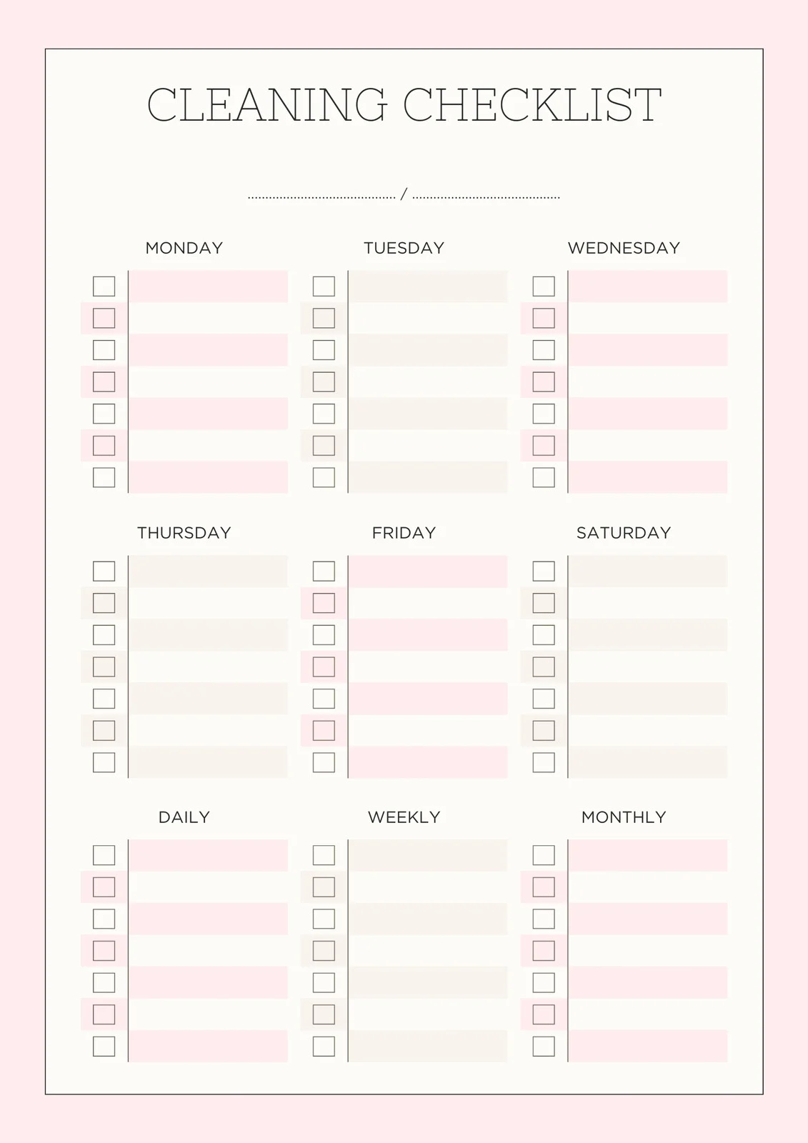 Free Printable Editable Daily Checklist Templates Canva