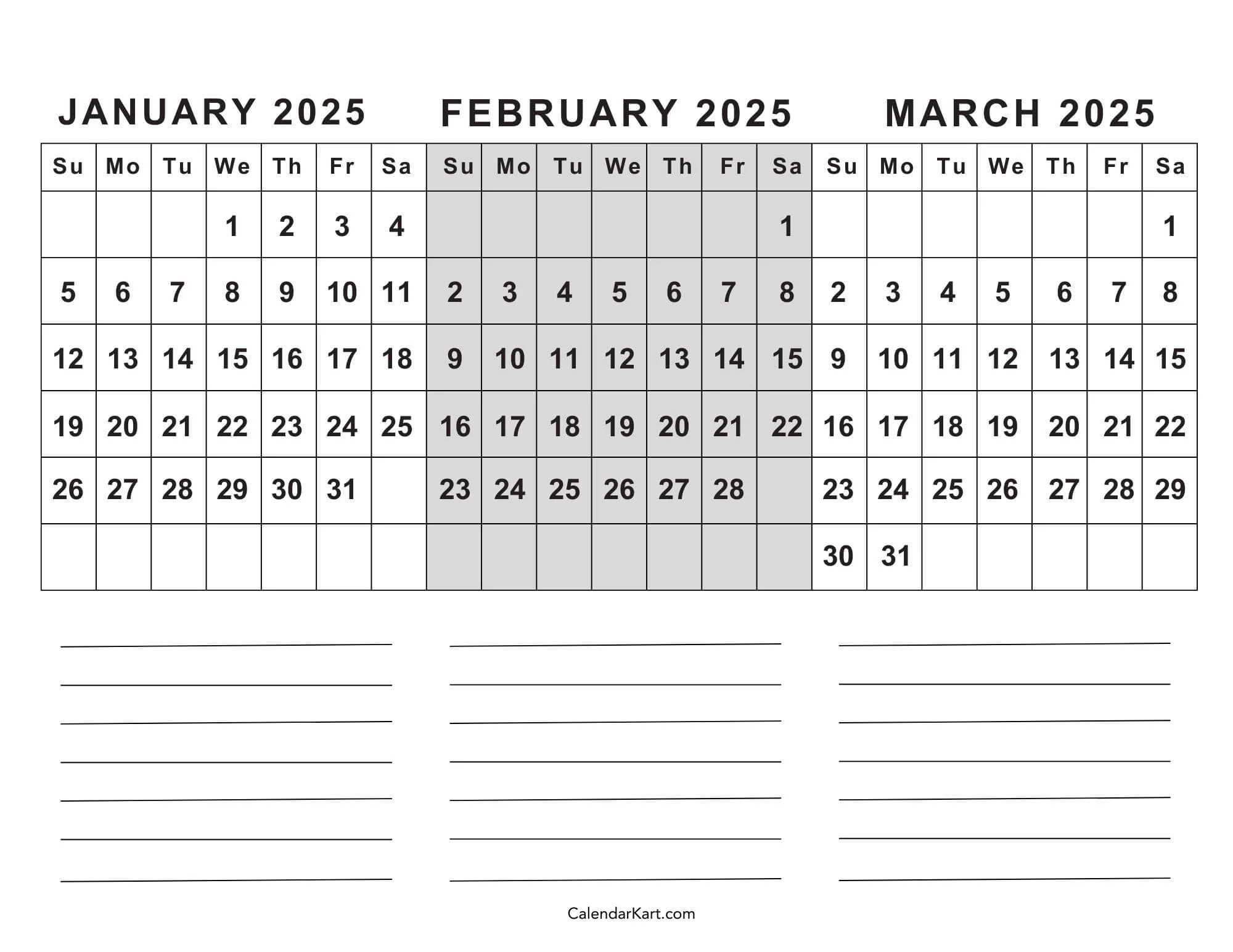 Free Printable January To March 2025 Calendar CalendarKart Free Printable January To March 2025 Calendar CalendarKart