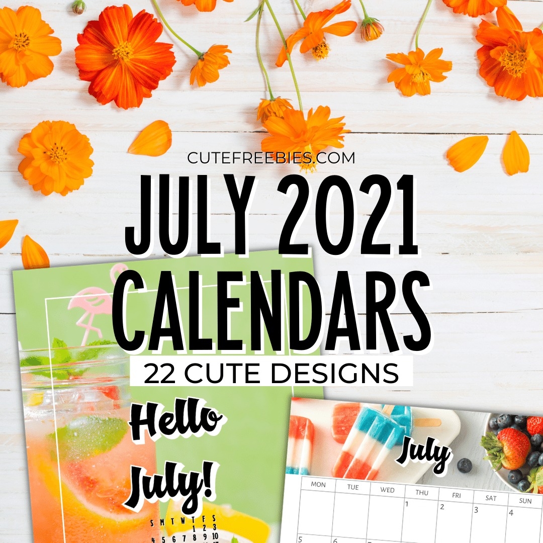 Free Printable July 2021 Calendar PDF Cute Freebies For You