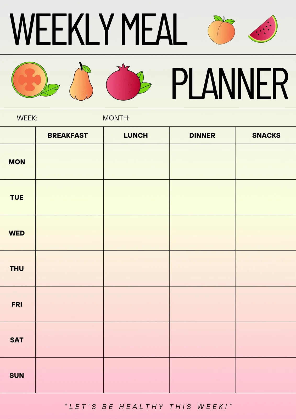 Free Printable Meal Planner Templates To Edit Online Canva Free Printable Meal Planner Templates To Edit Online Canva