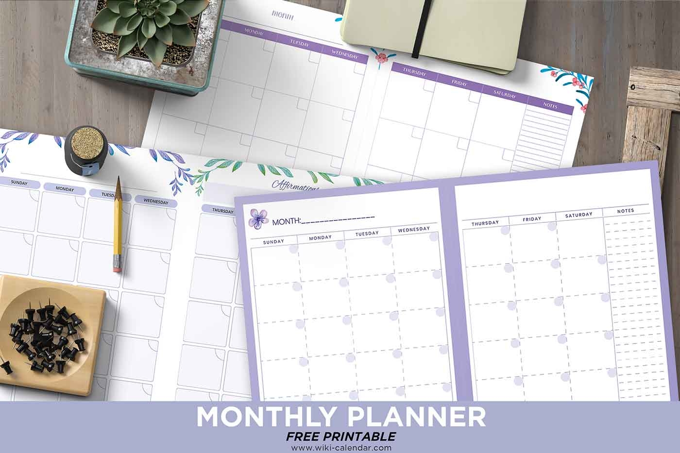 2-Page Monthly Calendar 2025 Printable Free