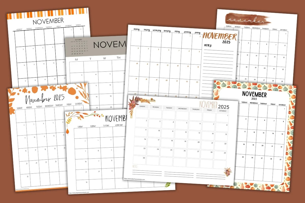 November Free Printable Calendar