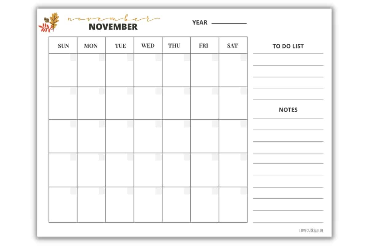 FREE Printable November December Calendar Templates 2024 Love Our Real Life