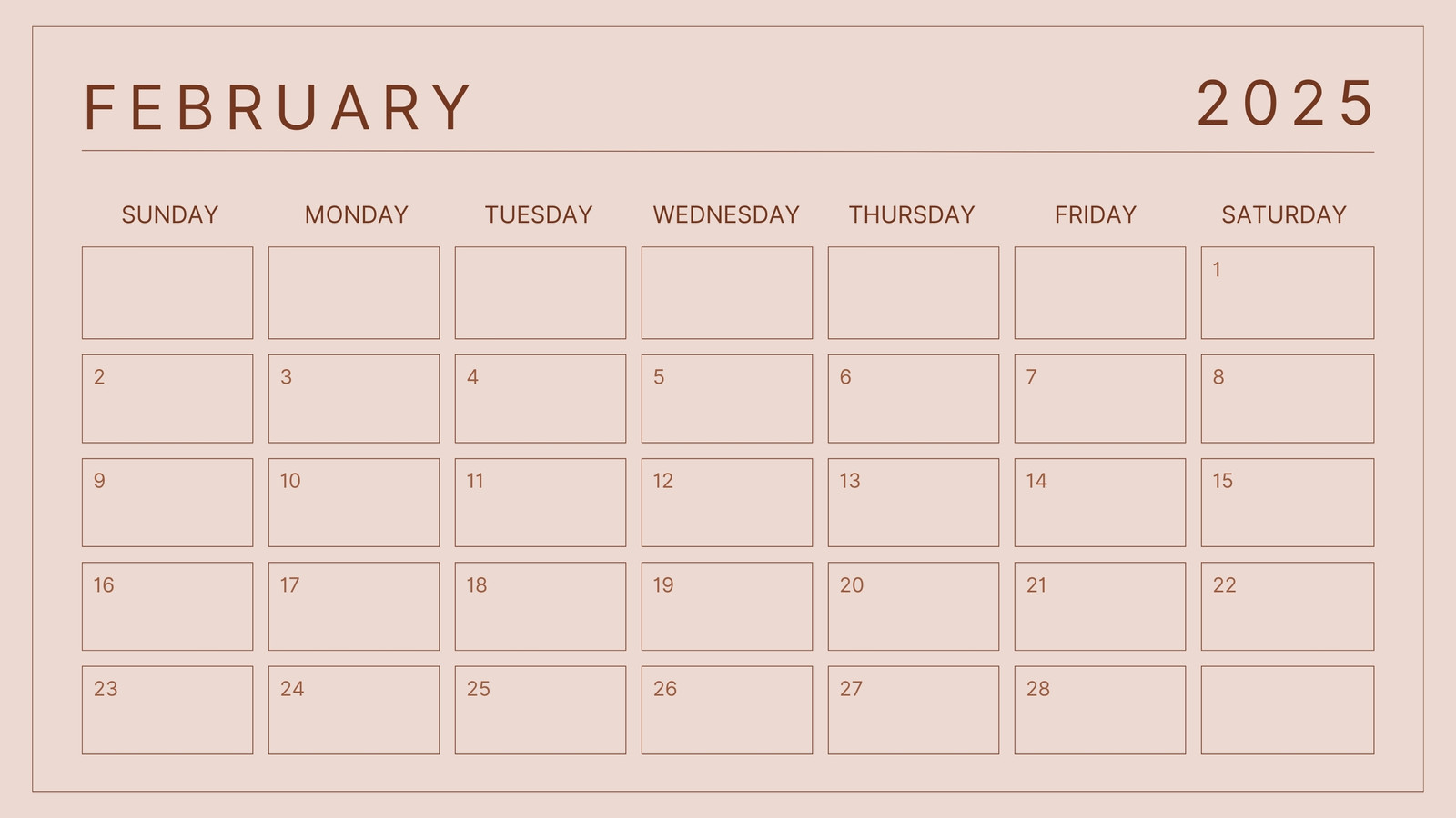 Printable Feb Calendar