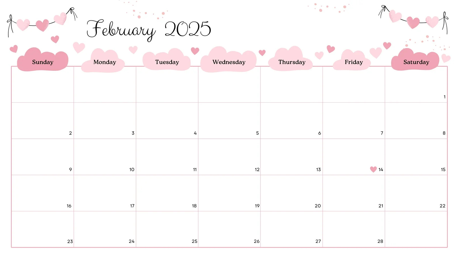2025 Blank Calendar Printable Free