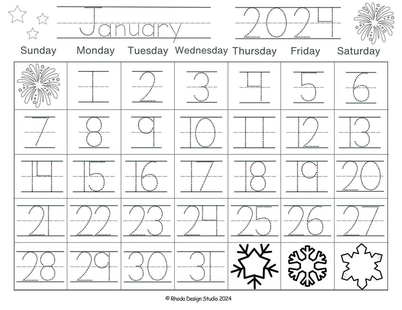 Printable Numbers For Calendar