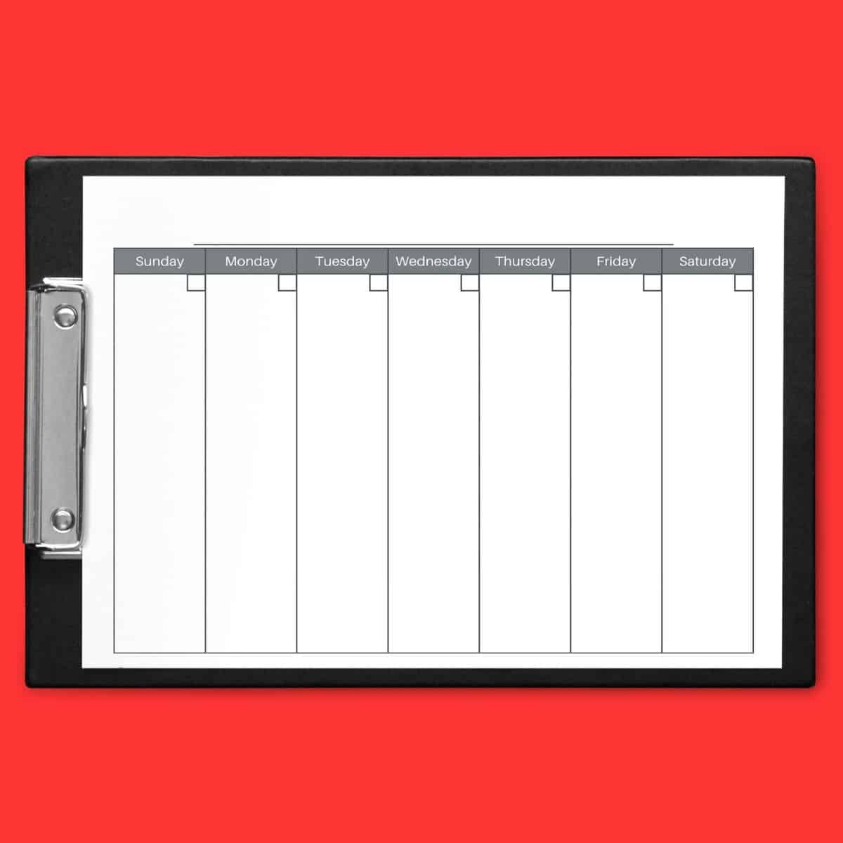 One Week Per Page Calendar Printable