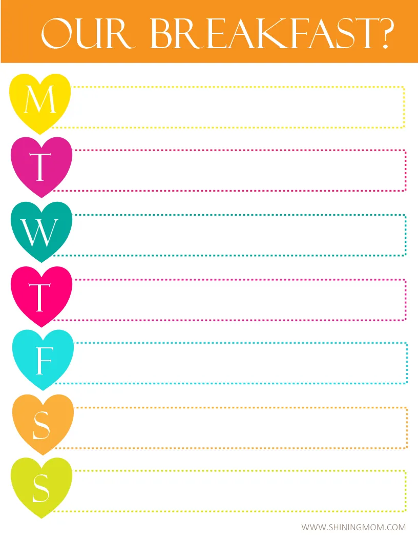 Home Organizer Printable Meal Planners
